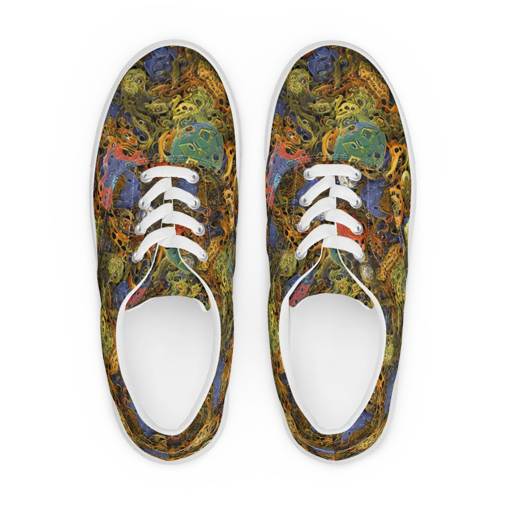 Chromatic Cauldron on Men's Lace-Up Canvas Shoes — Front