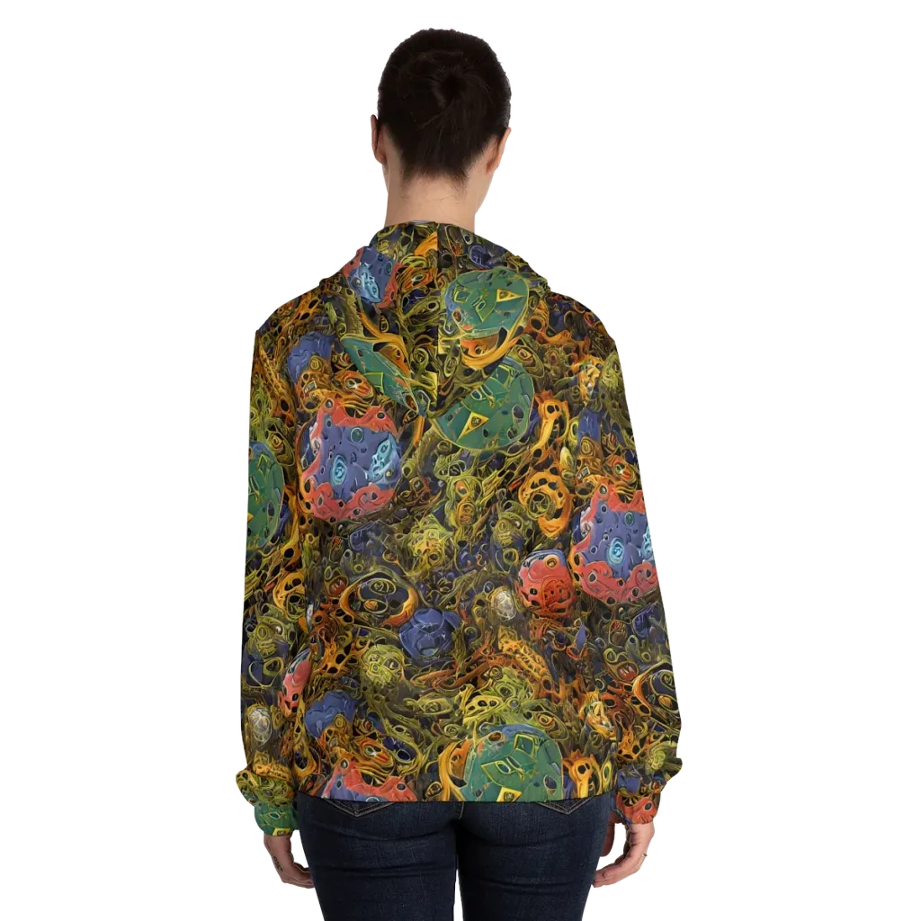 Chromatic Cauldron on Women's Full-Zip Hoodie — Back On Person