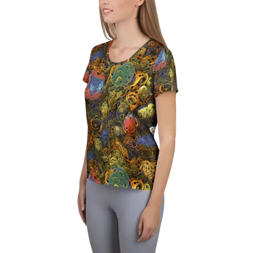 Chromatic Cauldron on a Women's Athletic T-Shirt