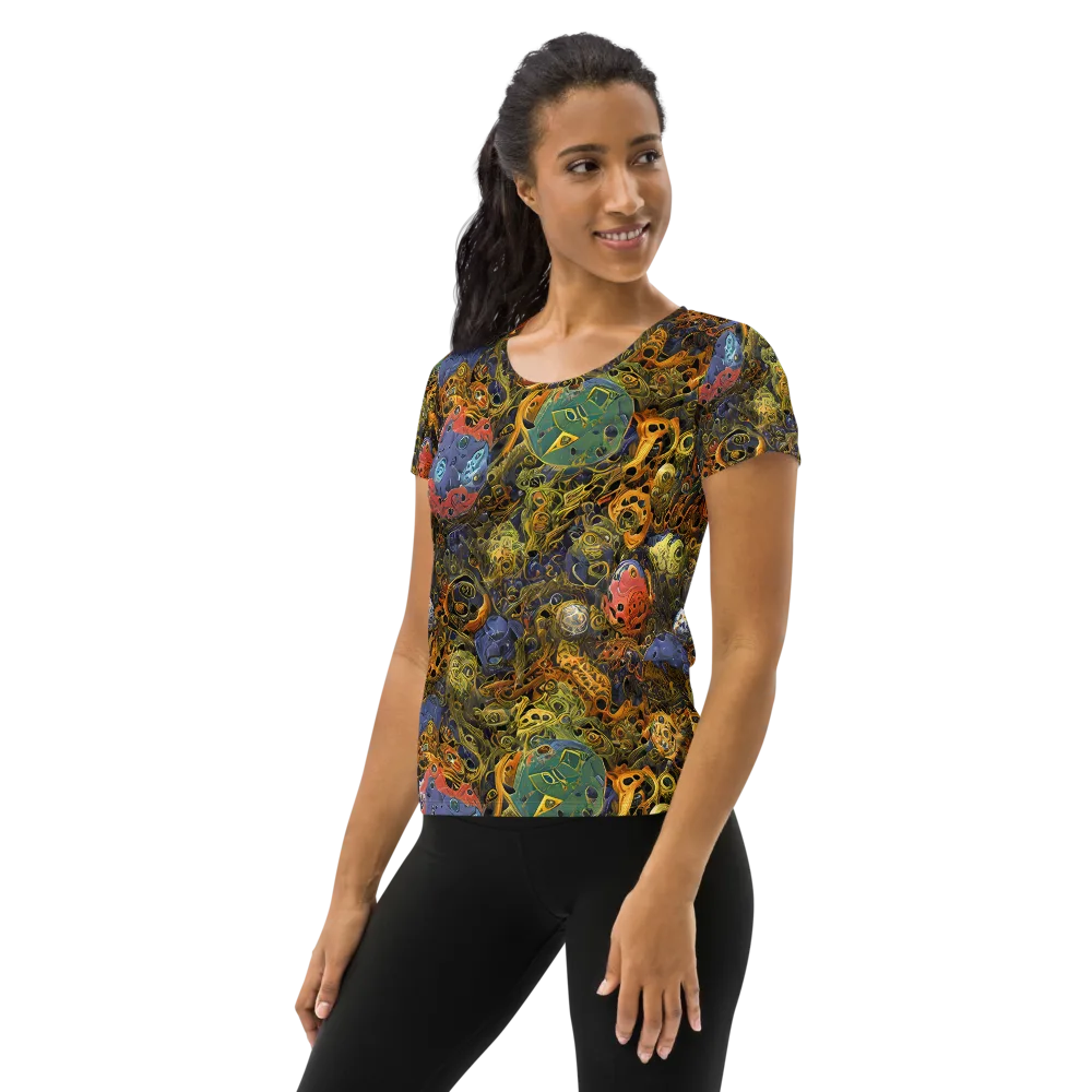 Chromatic Cauldron on Women's Athletic T-Shirt — Left