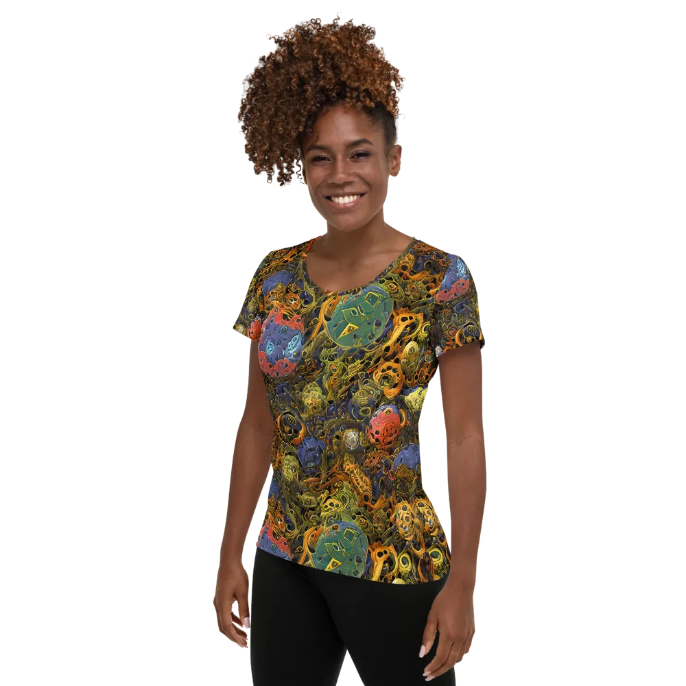 Chromatic Cauldron on Women's Athletic T-Shirt — Left