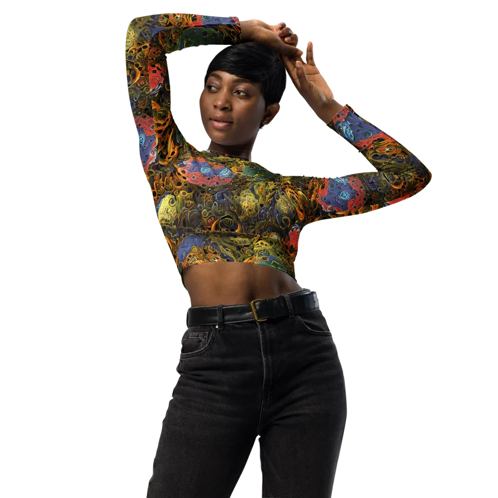 Chromatic Cauldron on Long Sleeve Crop Top — Front