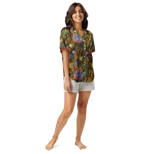 Chromatic Cauldron on a Women's Short Sleeve Pajama Top