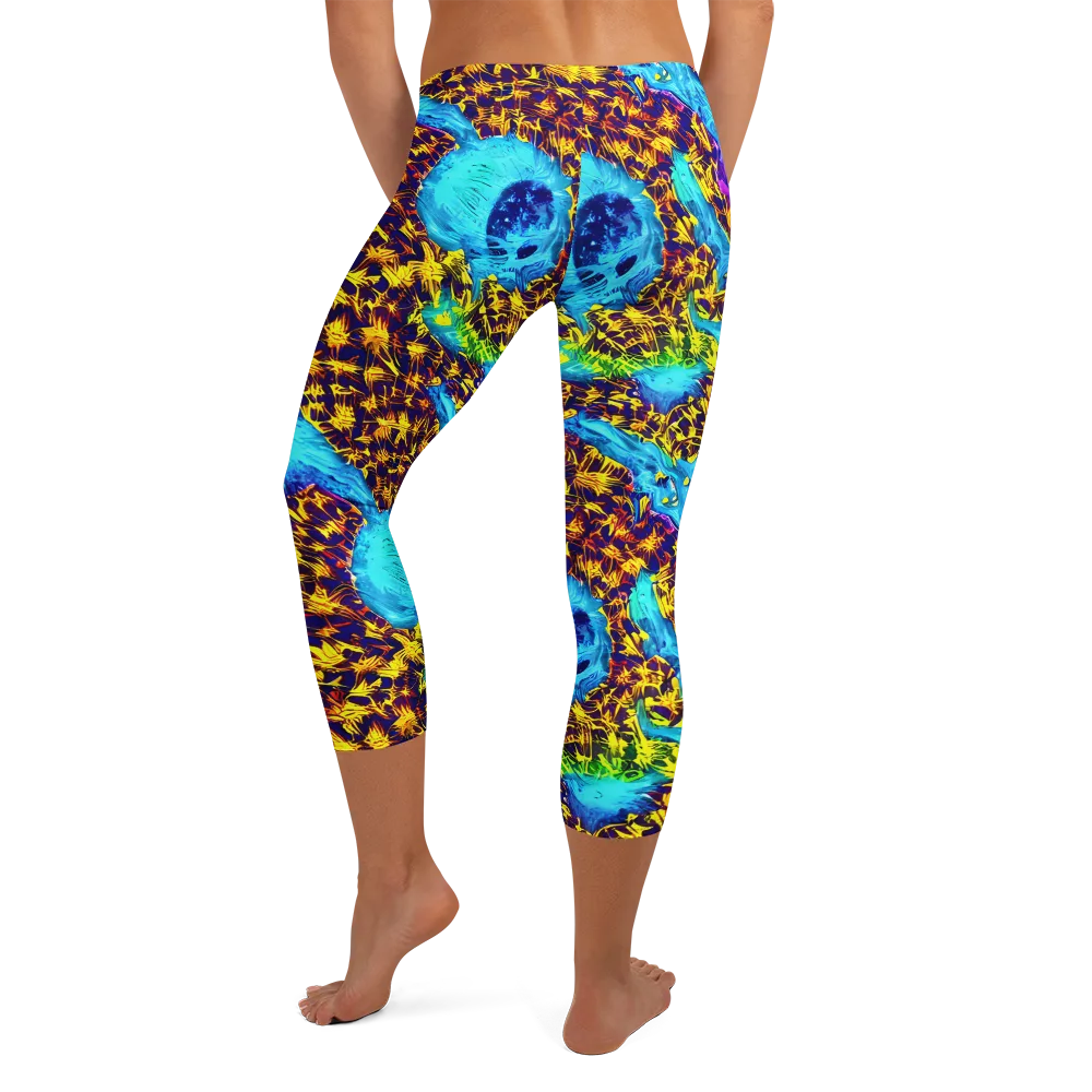 Wildfire Waters on Capri Leggings — Back