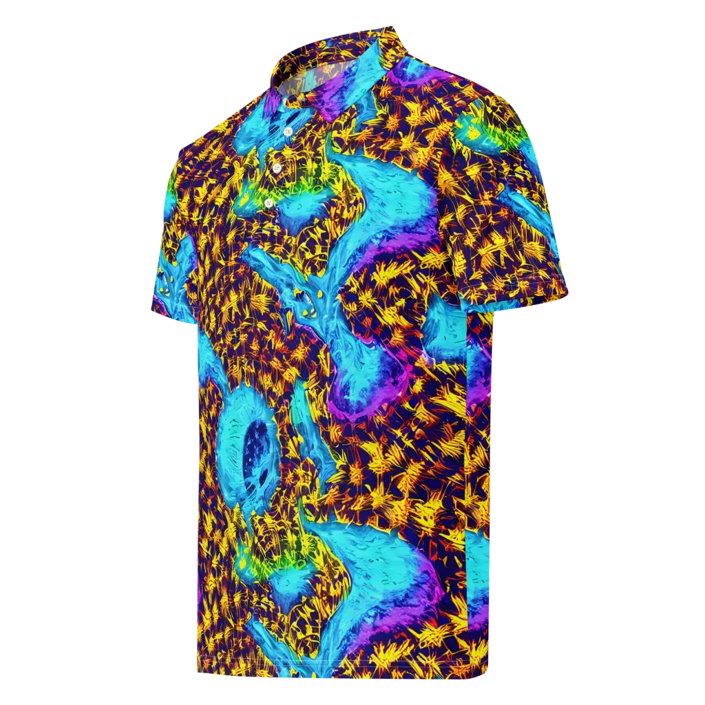 Wildfire Waters on Men's Slim Fit Polo Shirt — Left Front