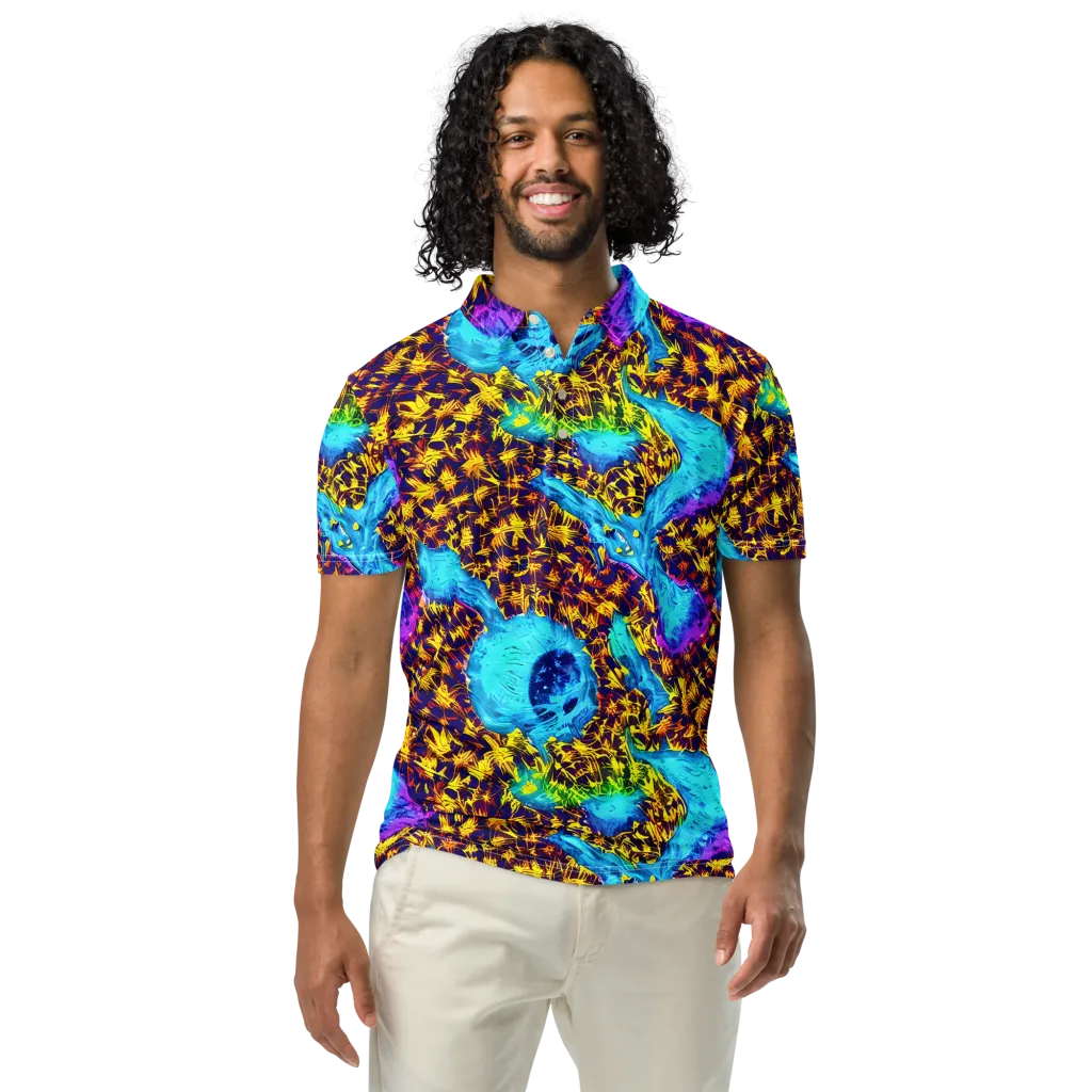 Wildfire Waters on Men's Slim Fit Polo Shirt — Front