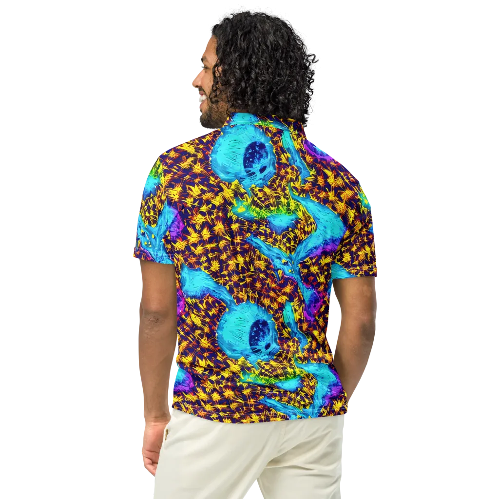 Wildfire Waters on Men's Slim Fit Polo Shirt — Back