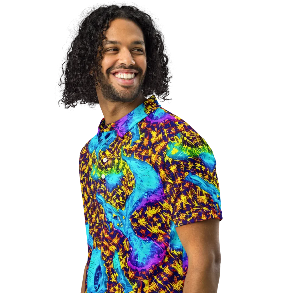 Wildfire Waters on Men's Slim Fit Polo Shirt — Left Front