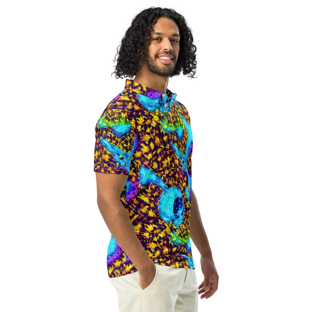 Wildfire Waters on Men's Slim Fit Polo Shirt — Right Front