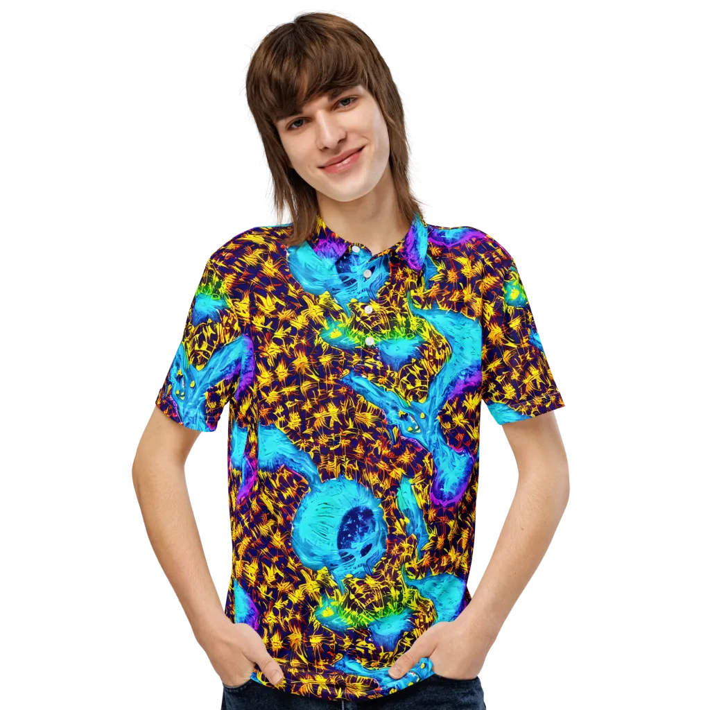 Wildfire Waters on Men's Slim Fit Polo Shirt — Front