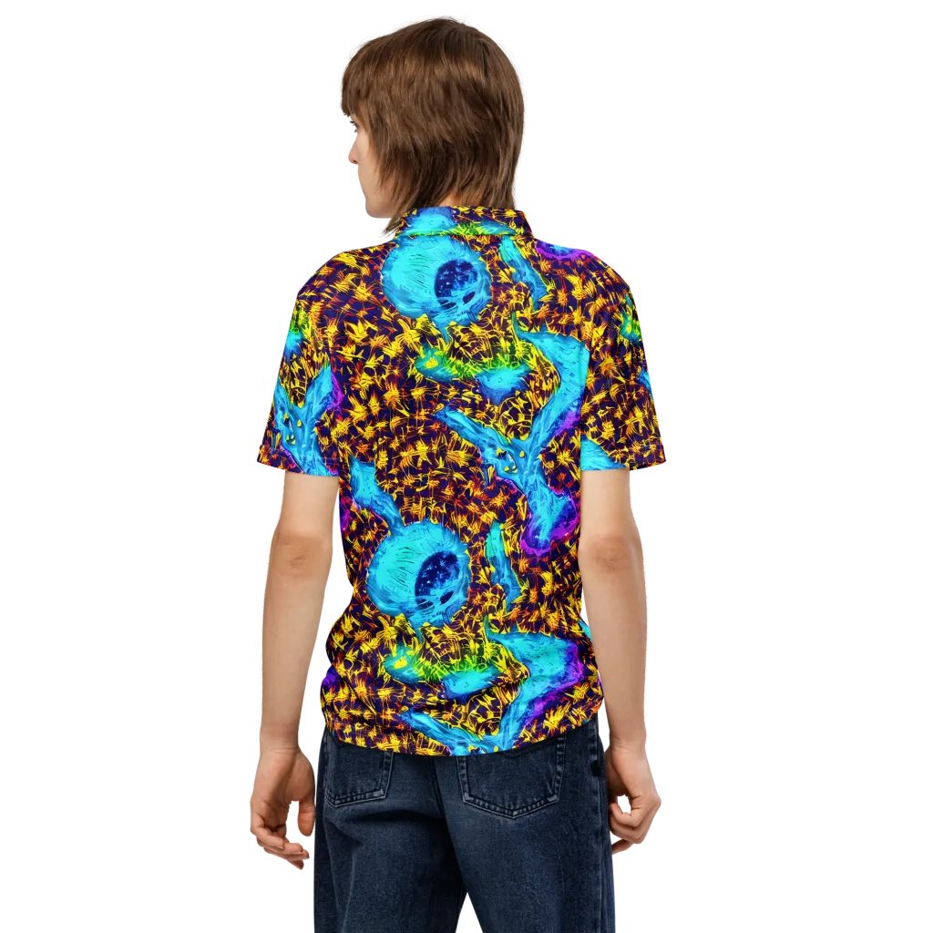 Wildfire Waters on Men's Slim Fit Polo Shirt — Back