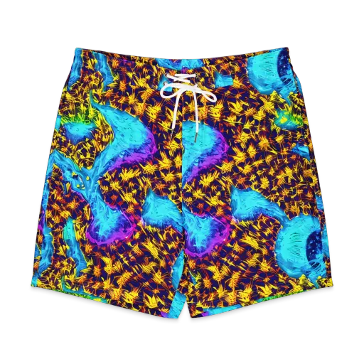 Wildfire Waters on a Men's Board Shorts