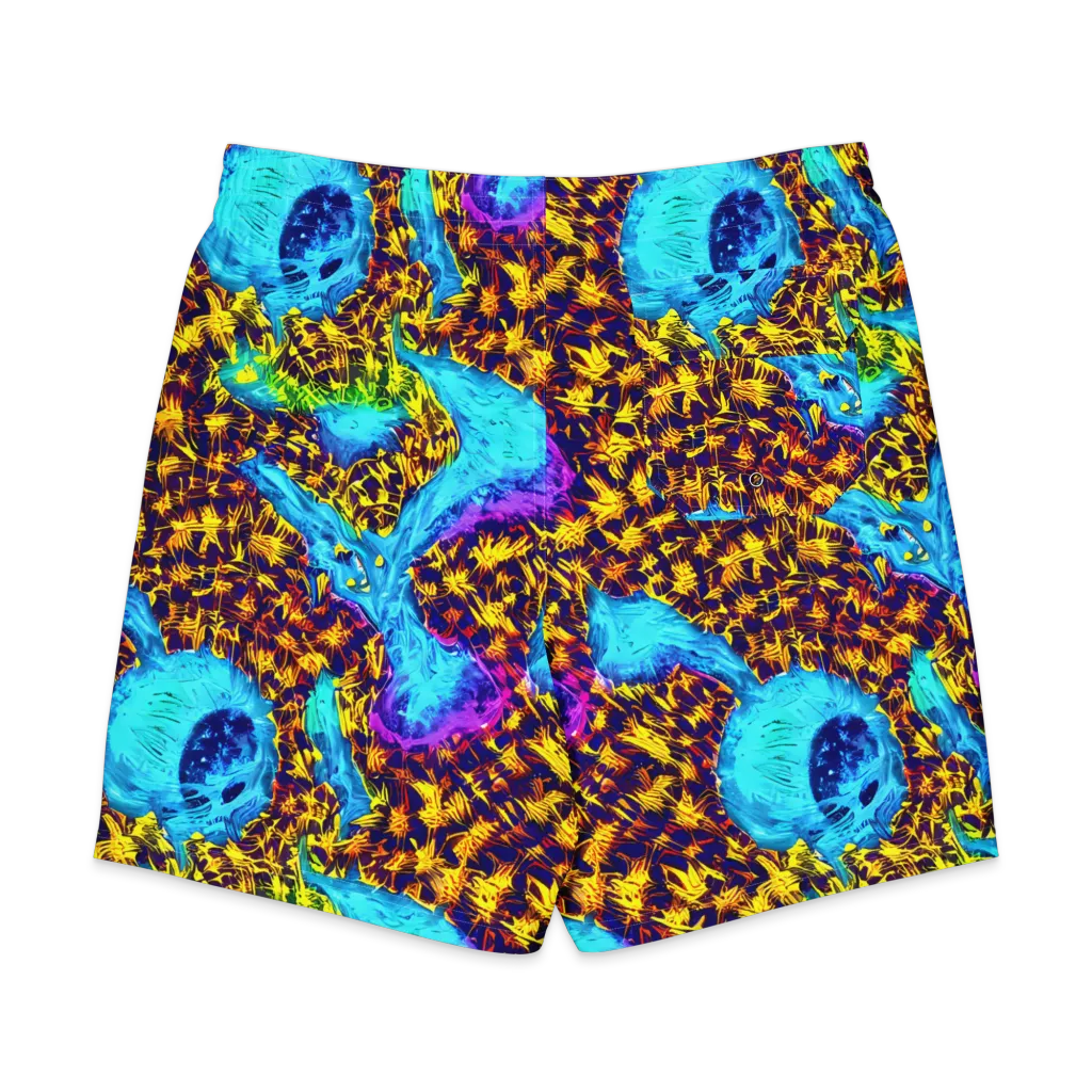 Wildfire Waters on Men's Board Shorts — Back