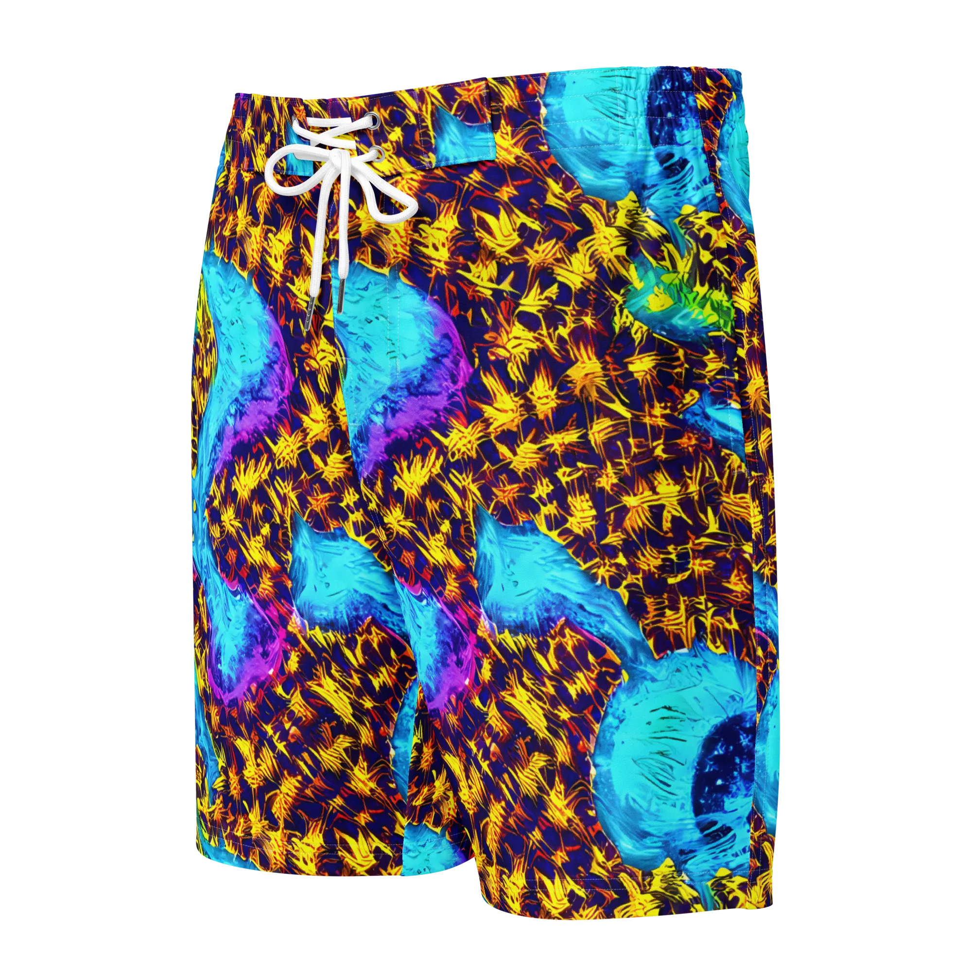 Wildfire Waters on Men's Board Shorts — Front