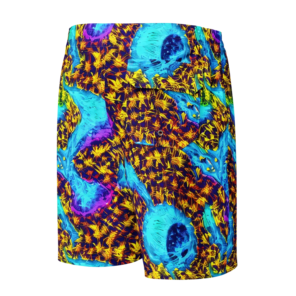 Wildfire Waters on Men's Board Shorts — Back