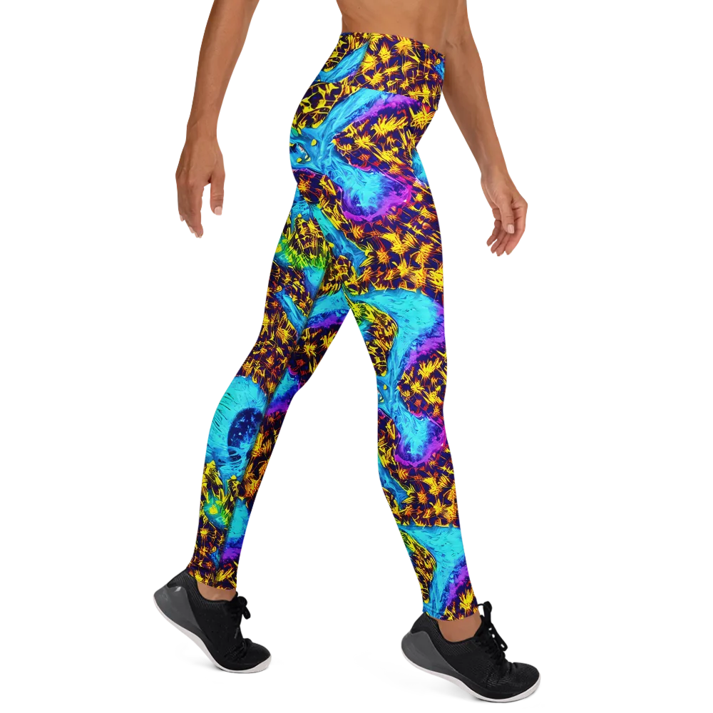 Wildfire Waters on Yoga Leggings — Right