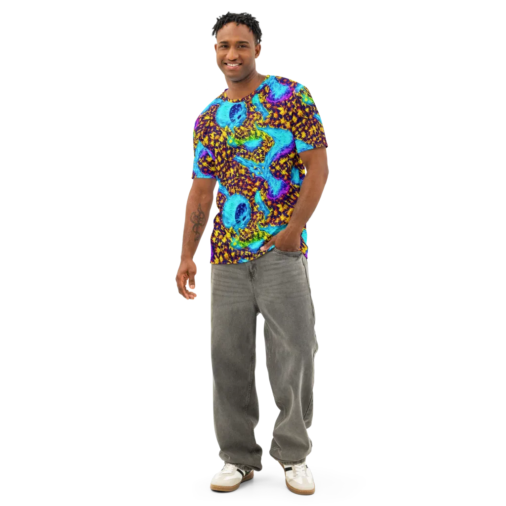 Wildfire Waters on Men's Cotton Crew Neck T-Shirt — Front