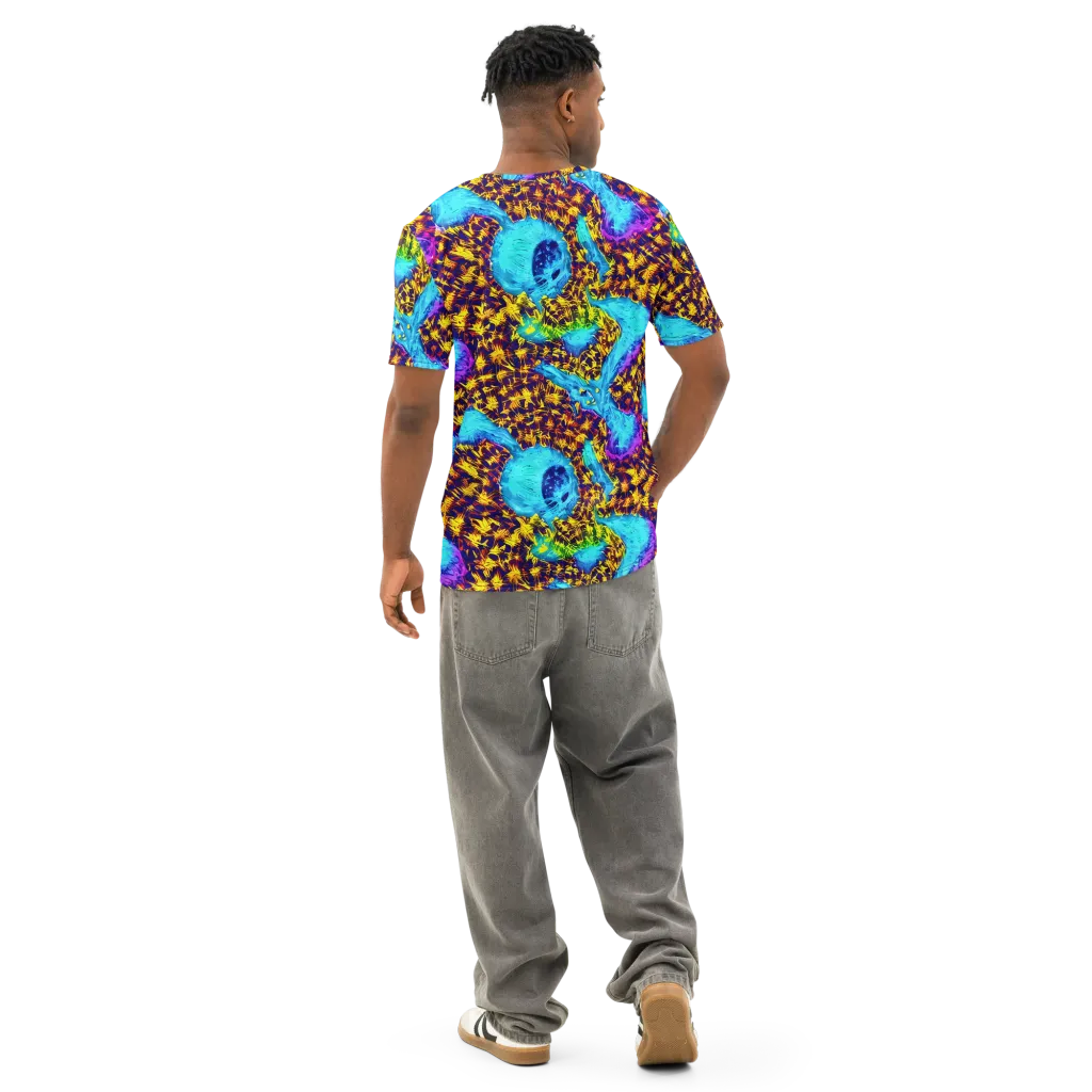 Wildfire Waters on Men's Cotton Crew Neck T-Shirt — Back