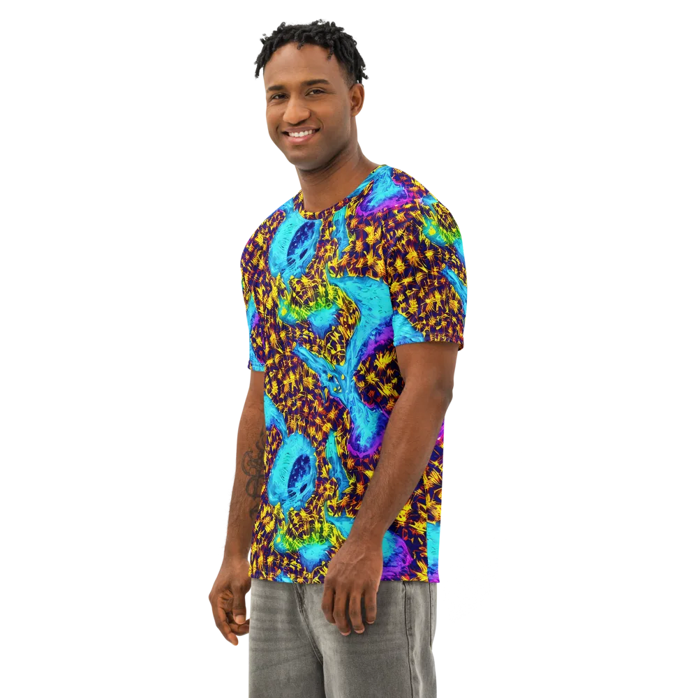 Wildfire Waters on Men's Cotton Crew Neck T-Shirt — Left Front