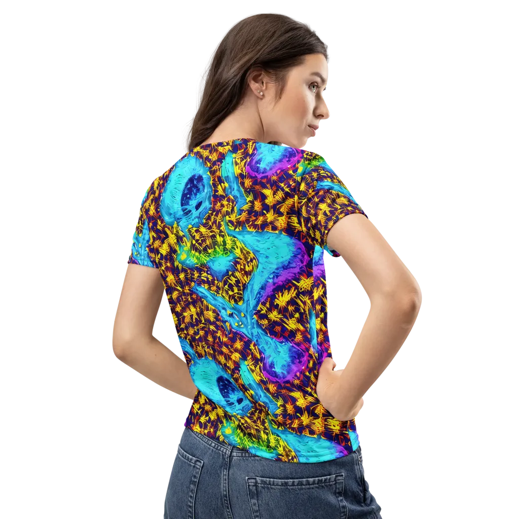 Wildfire Waters on Women's Crew Neck T-Shirt — Back