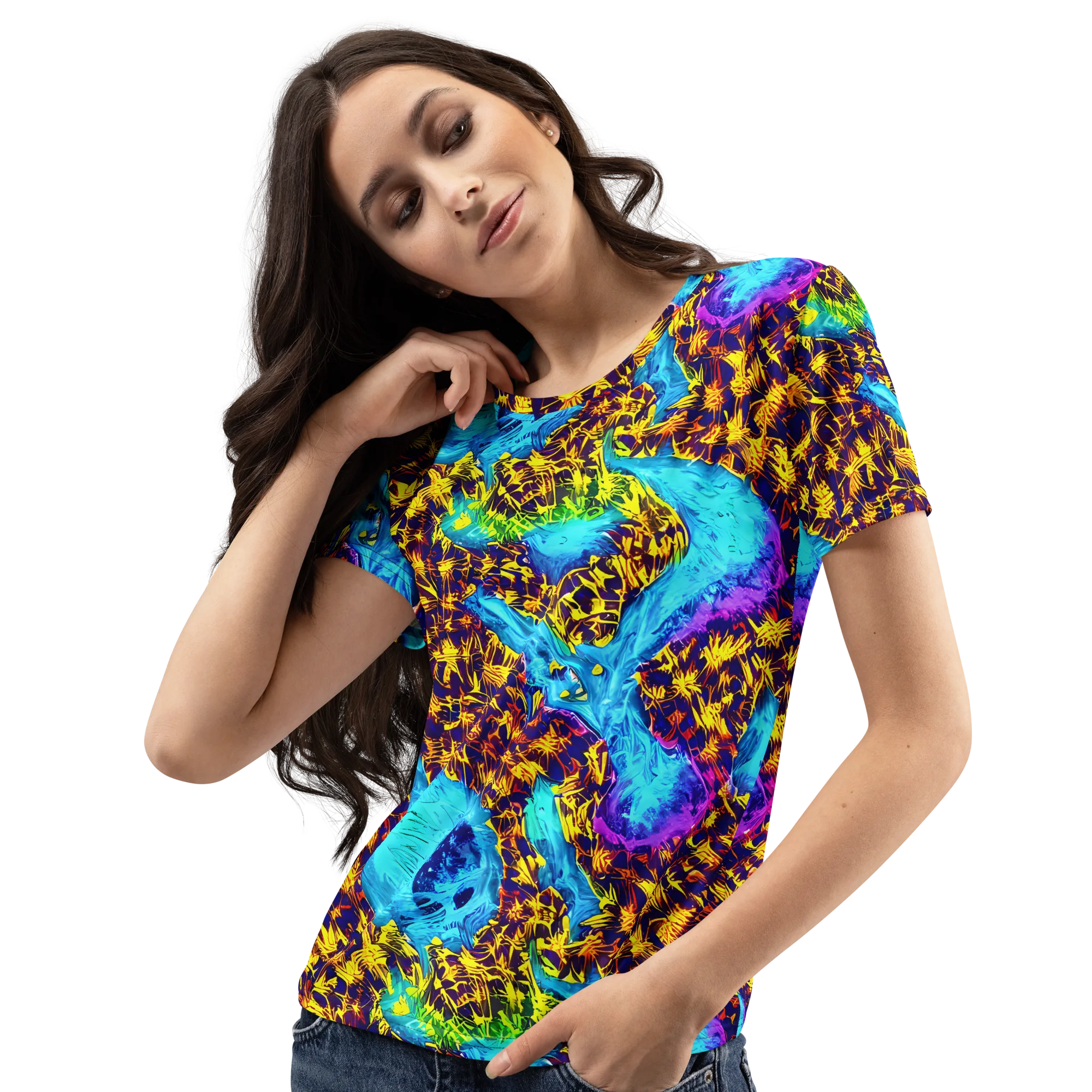 Wildfire Waters on Women's Crew Neck T-Shirt — Left Front