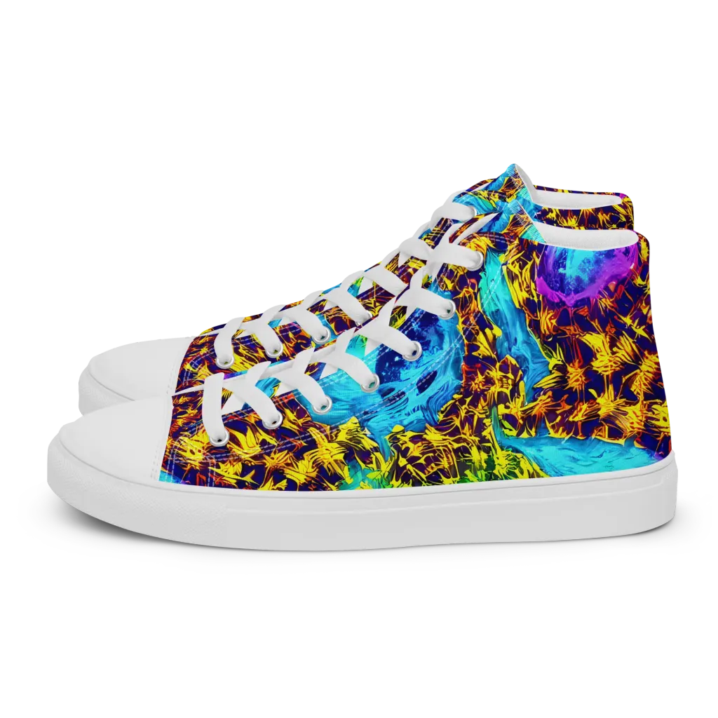 Wildfire Waters on Women's High Top Canvas Shoes — Left