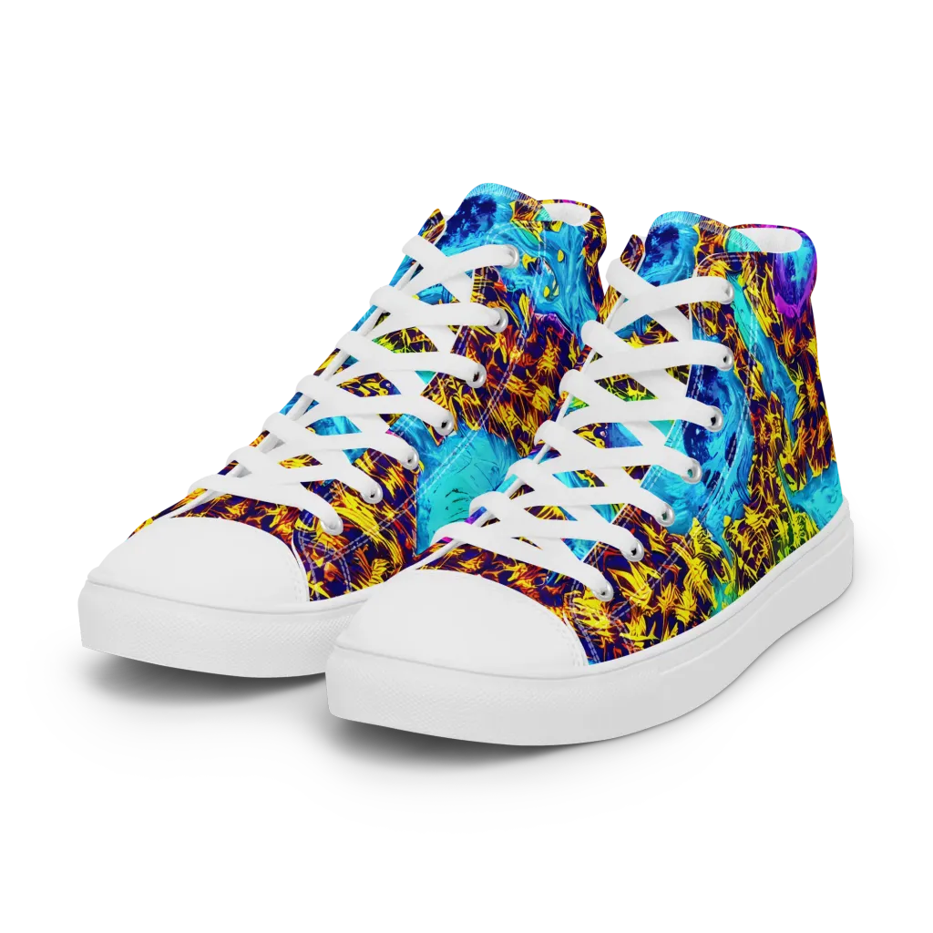 Wildfire Waters on Women's High Top Canvas Shoes — Left Front