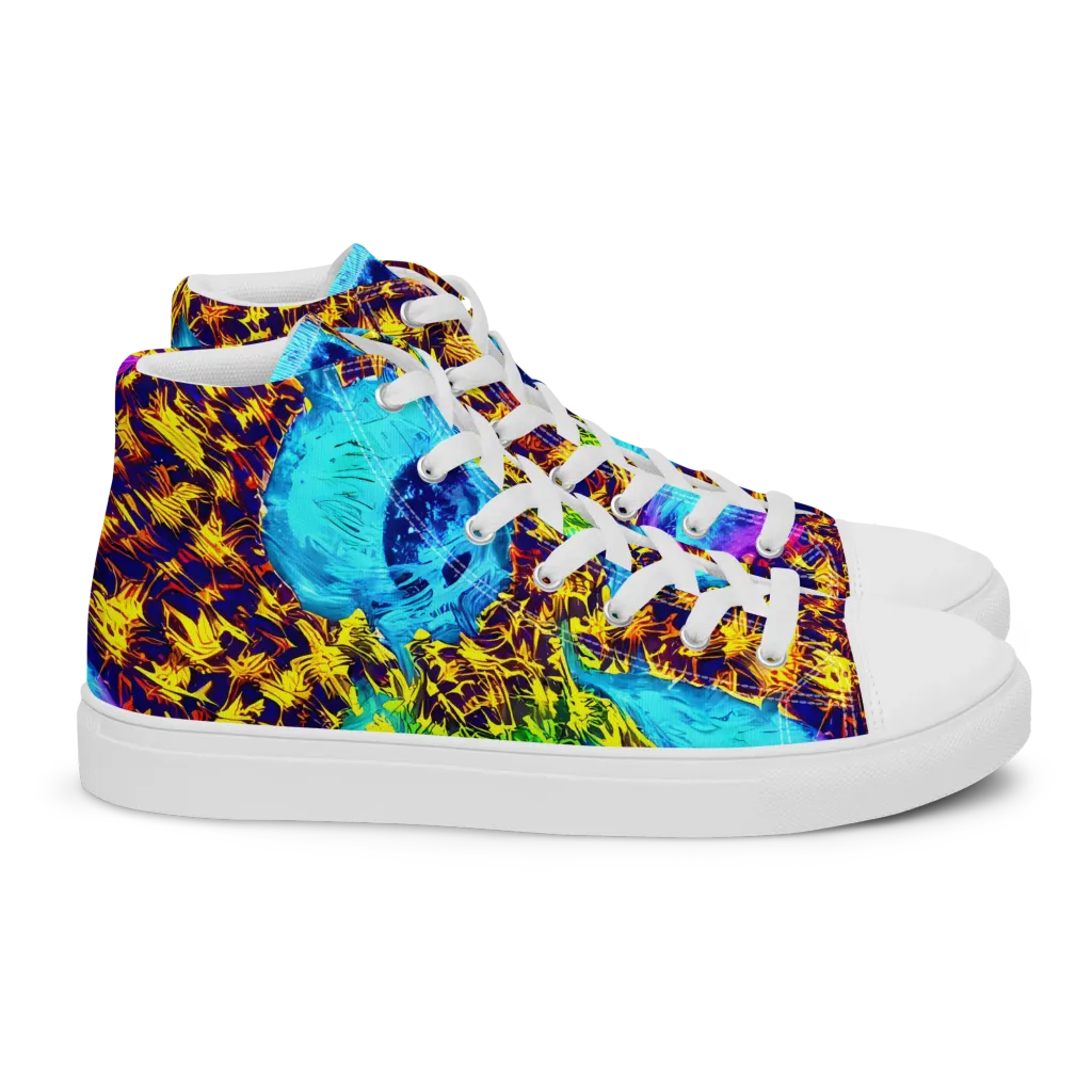 Wildfire Waters on Women's High Top Canvas Shoes — Right