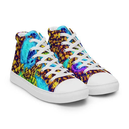 Wildfire Waters on a Women's High Top Canvas Shoes