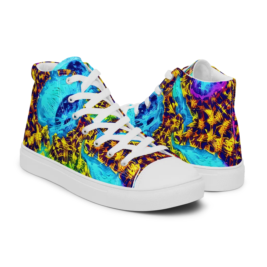 Wildfire Waters on Women's High Top Canvas Shoes — Right
