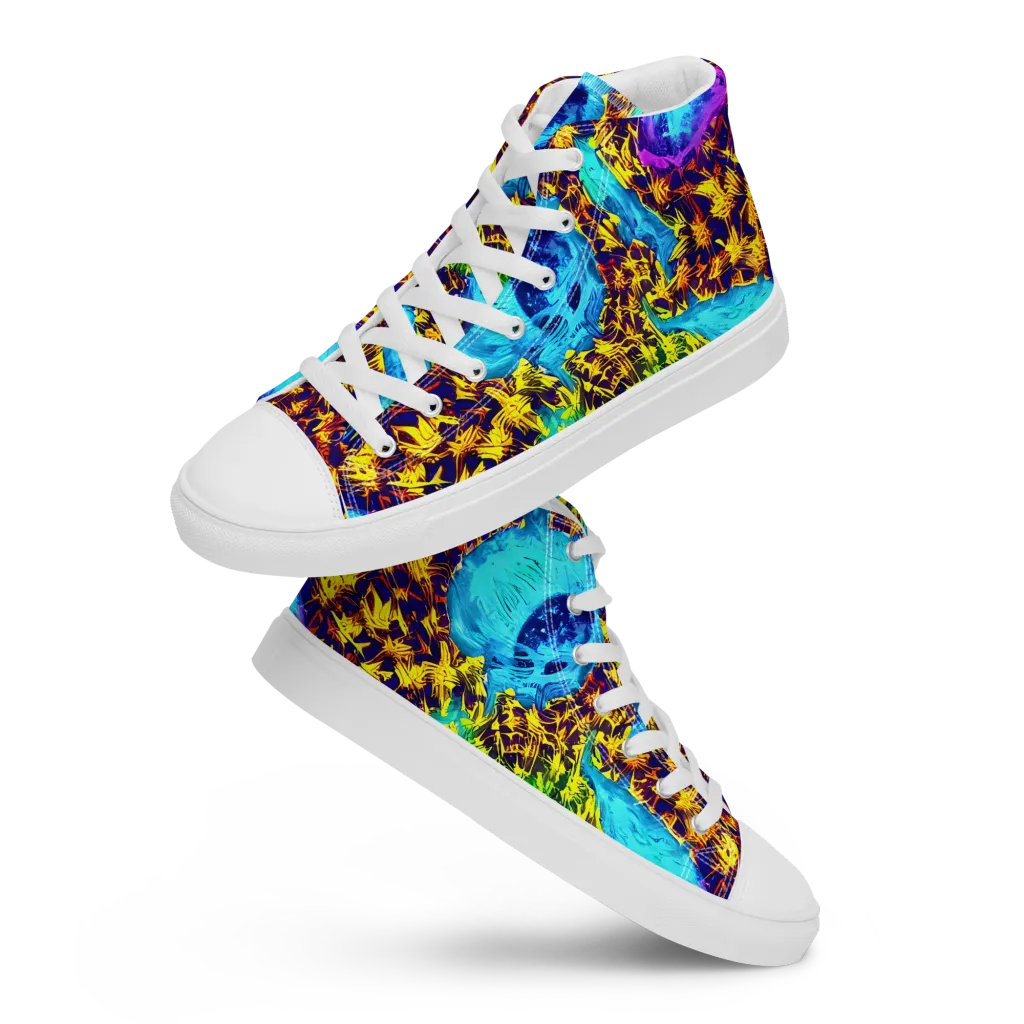 Wildfire Waters on Women's High Top Canvas Shoes — Front