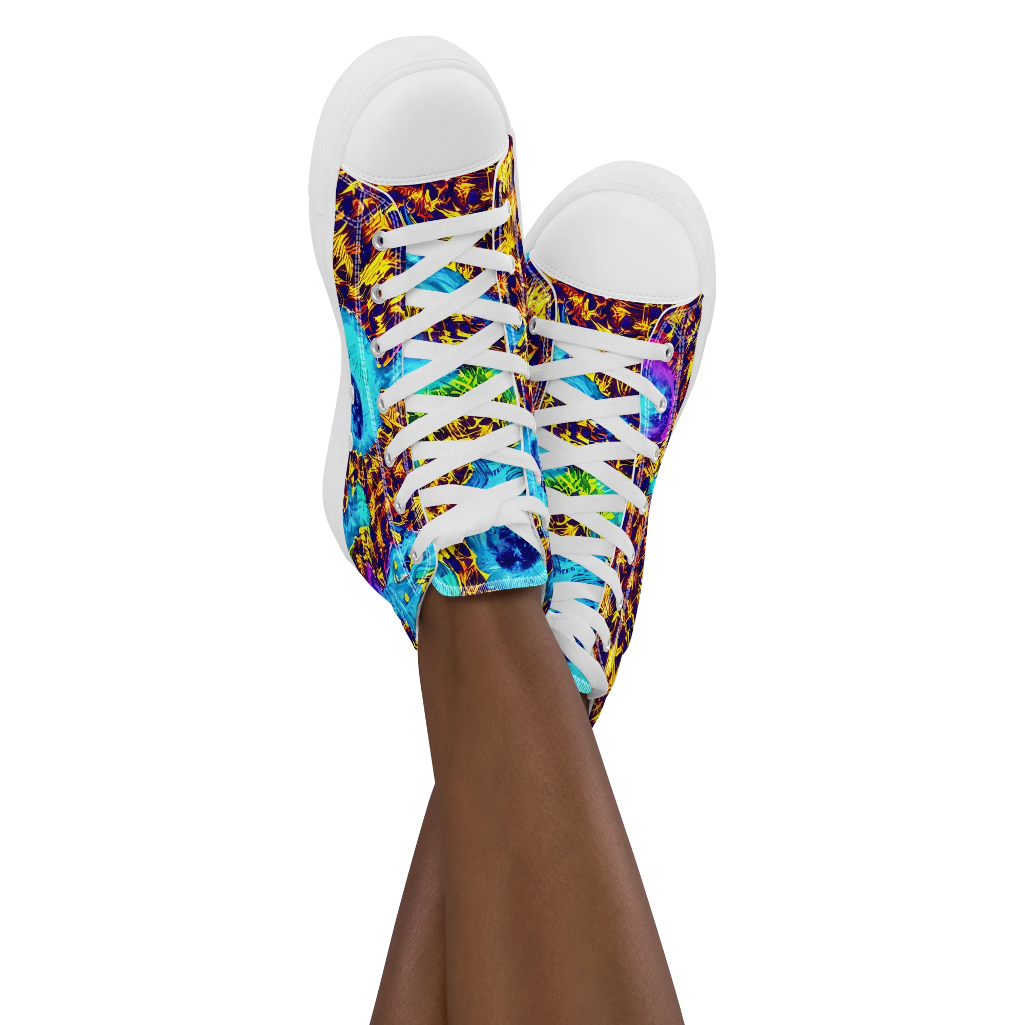 Wildfire Waters on Women's High Top Canvas Shoes — Front