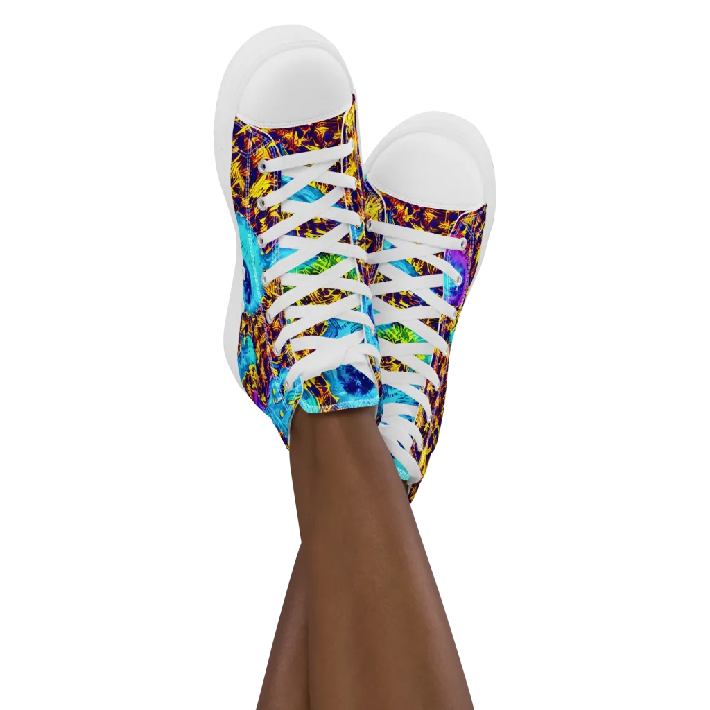 Wildfire Waters on Women's High Top Canvas Shoes — Front