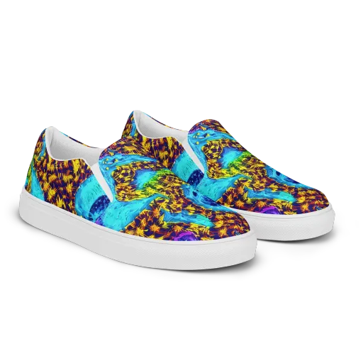 Wildfire Waters on a Men's Slip-On Canvas Shoes