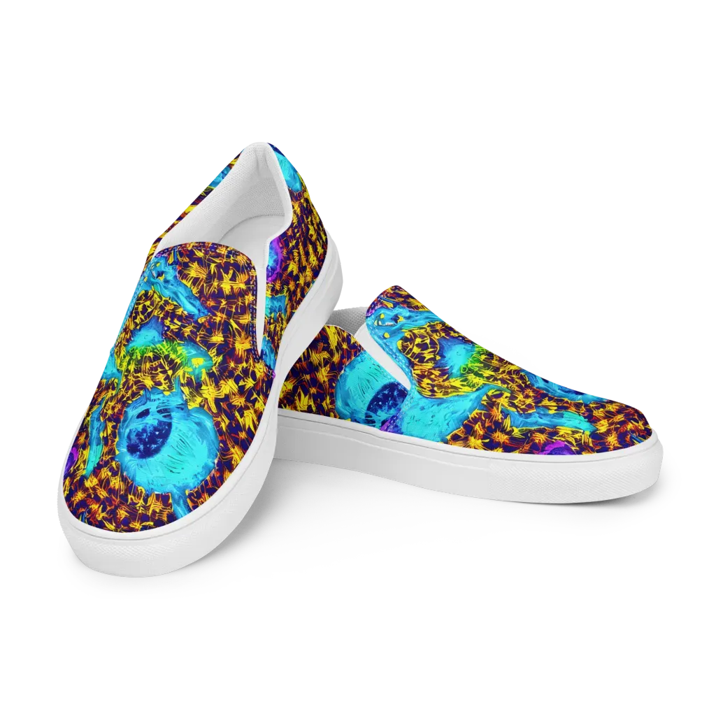 Wildfire Waters on Men's Slip-On Canvas Shoes — Left Front