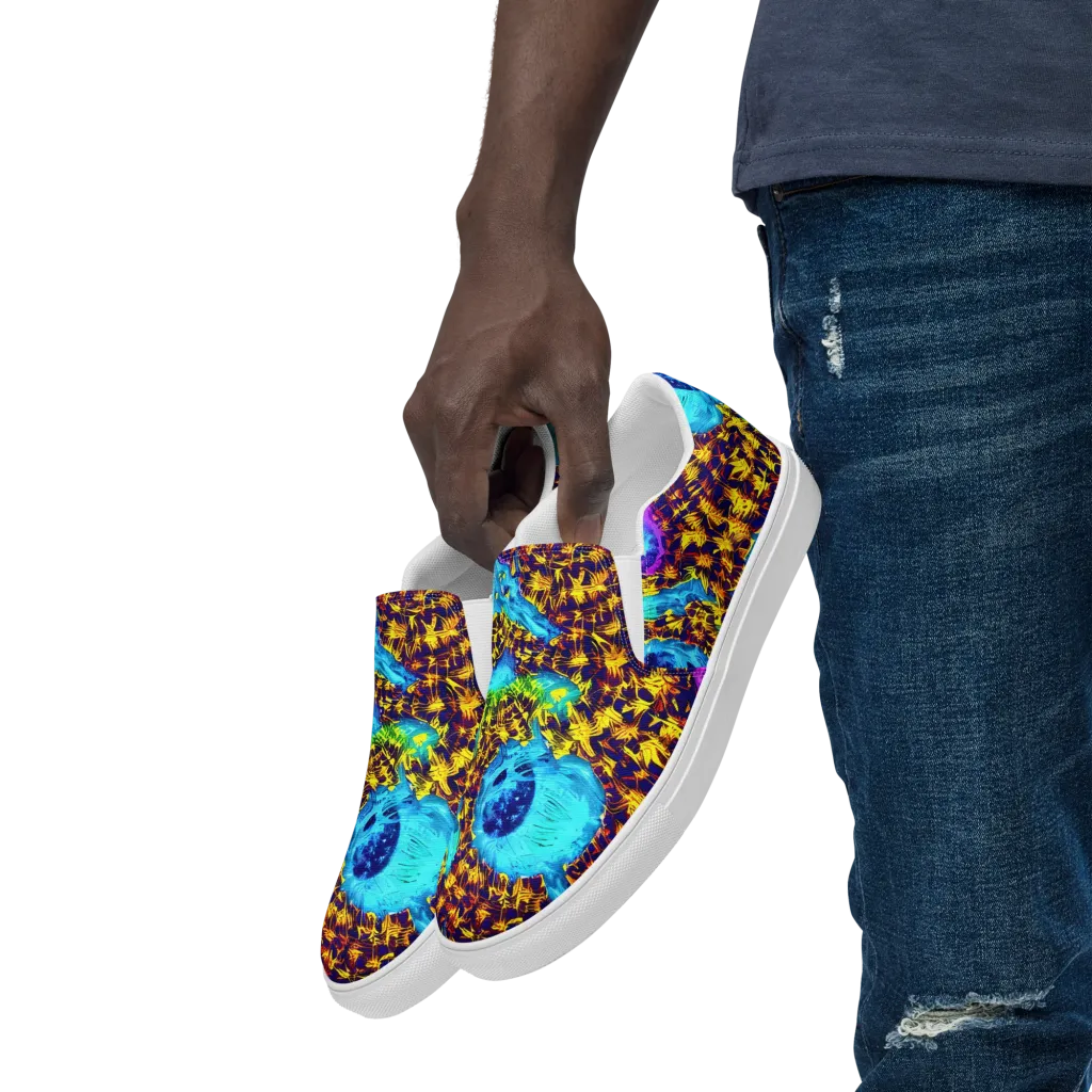 Wildfire Waters on Men's Slip-On Canvas Shoes — Left Front