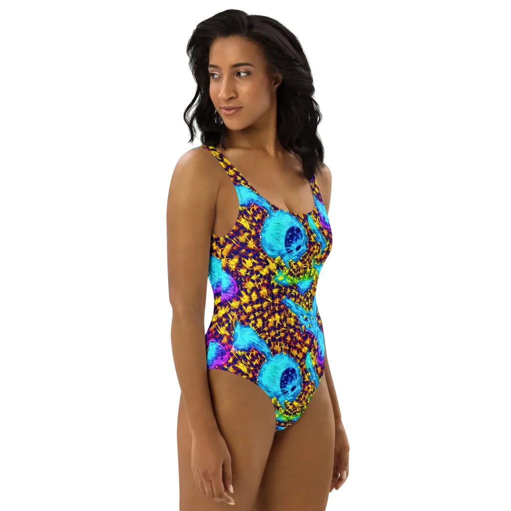Wildfire Waters on One-Piece Swimsuit — Right