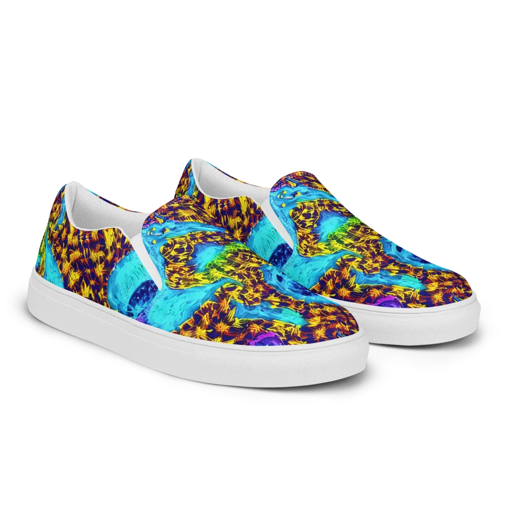 Wildfire Waters on Women's Slip-On Canvas Shoes — Right Front