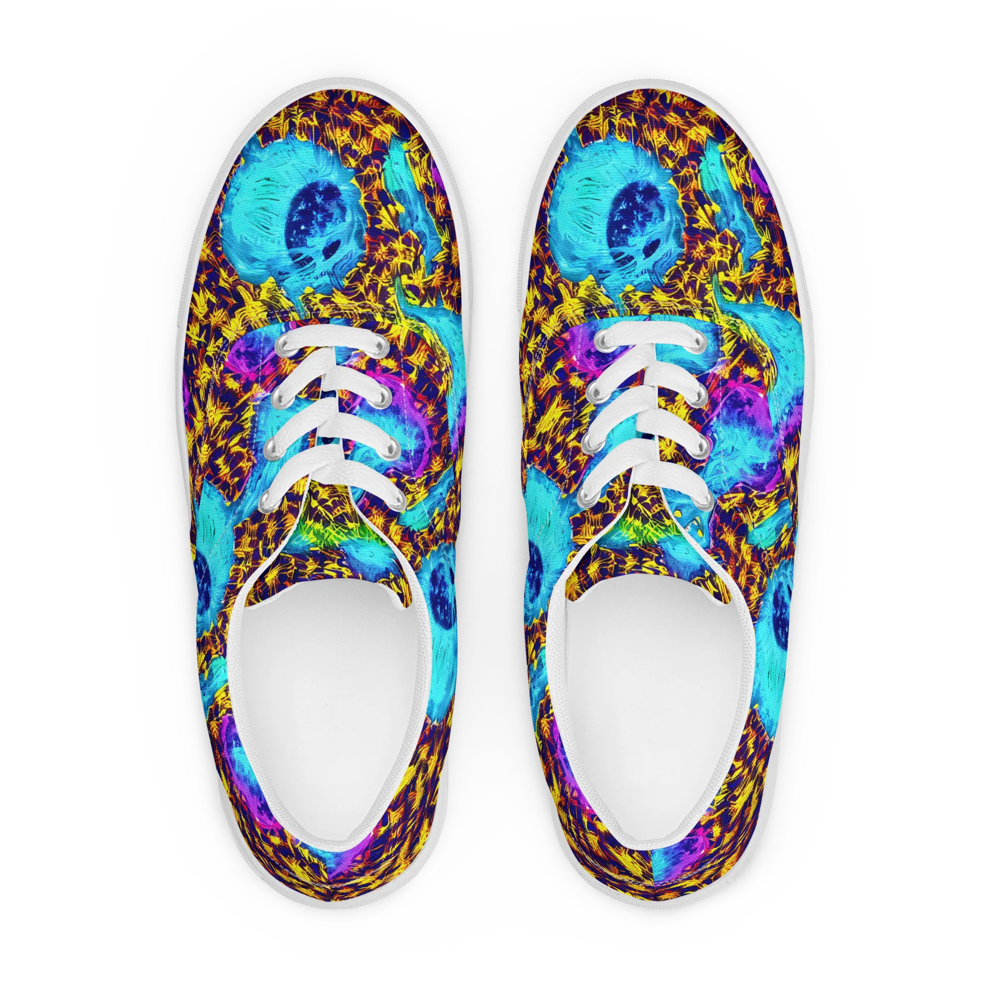 Wildfire Waters on Men's Lace-Up Canvas Shoes — Front