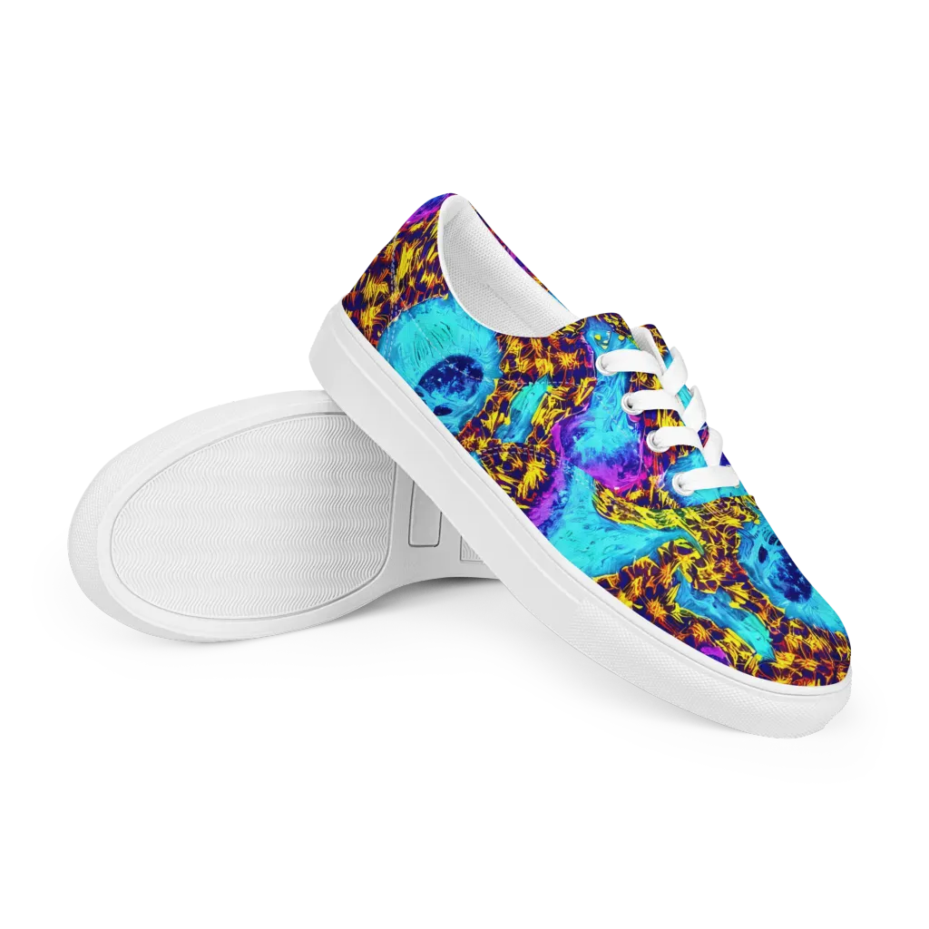 Wildfire Waters on Men's Lace-Up Canvas Shoes — Right Front