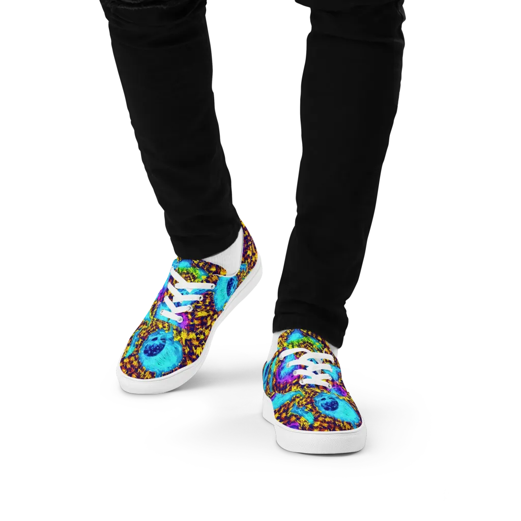 Wildfire Waters on Men's Lace-Up Canvas Shoes — Front