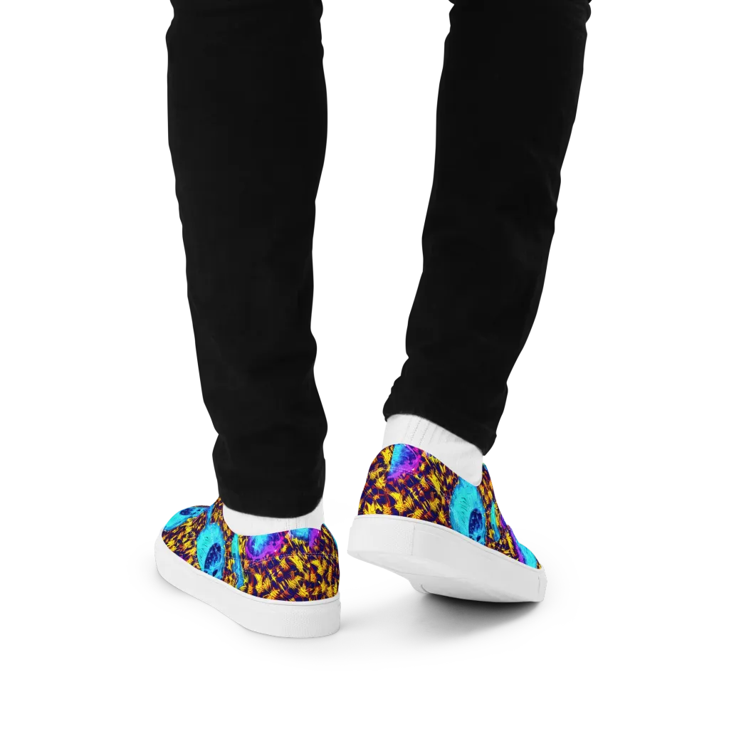 Wildfire Waters on Men's Lace-Up Canvas Shoes — Back
