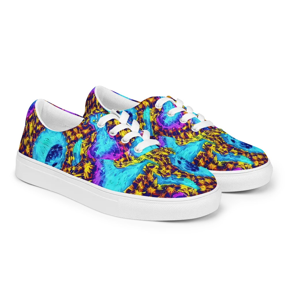 Wildfire Waters on Men's Lace-Up Canvas Shoes — Right Front