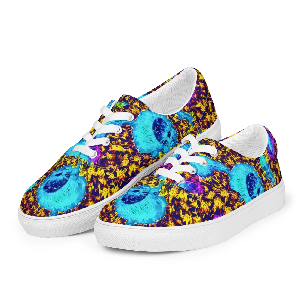 Wildfire Waters on Men's Lace-Up Canvas Shoes — Left Front
