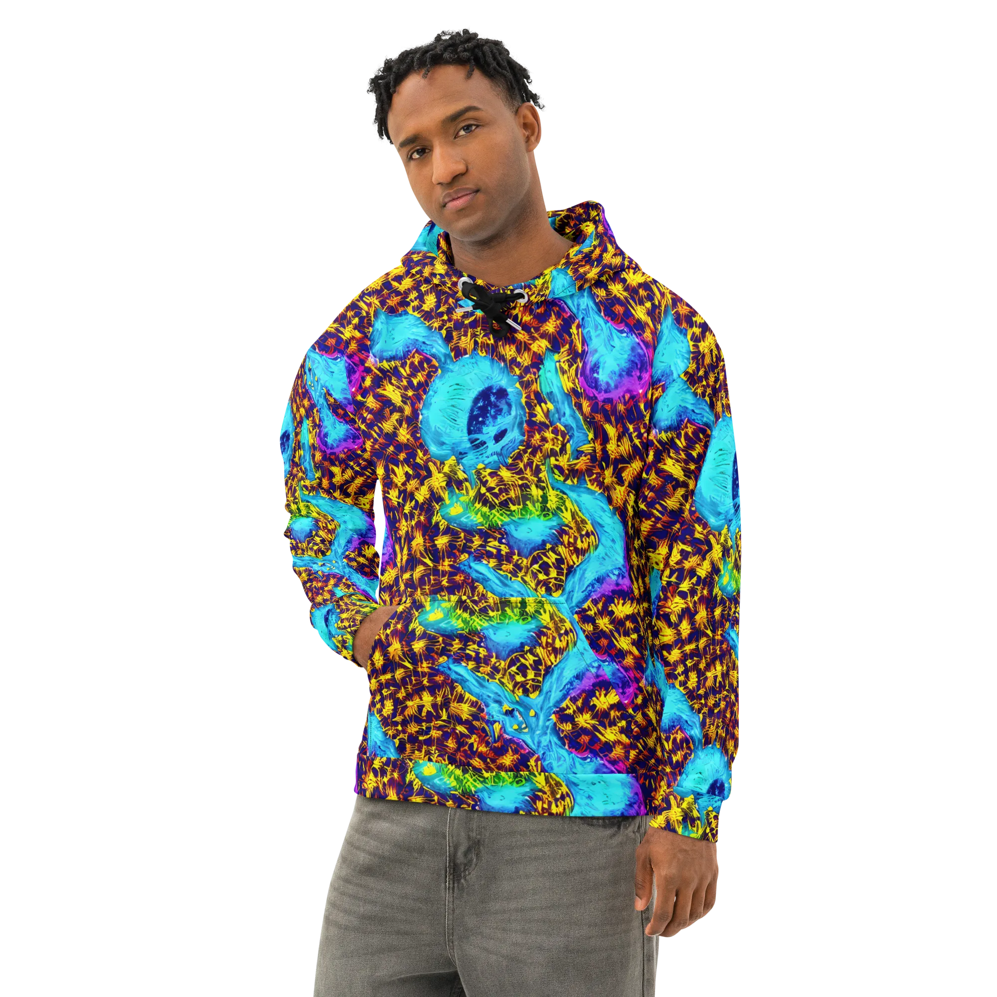 Wildfire Waters on Cotton Hoodie — Left Front