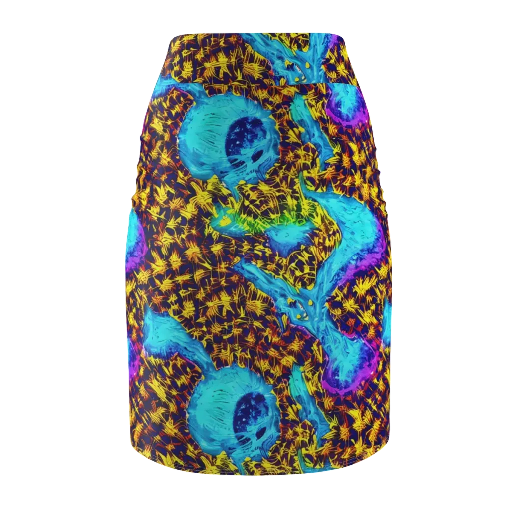 Wildfire Waters on Pencil Skirt — Back