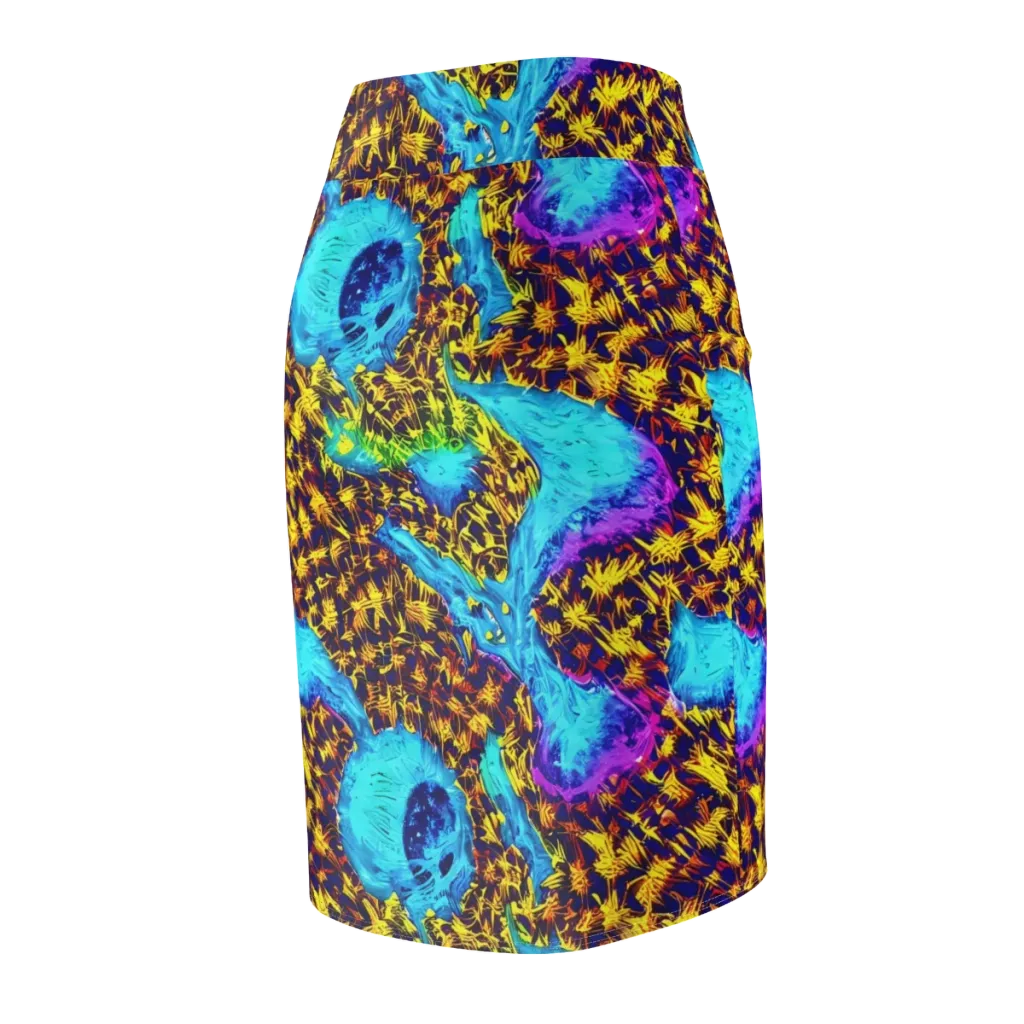 Wildfire Waters on Pencil Skirt — Back Side