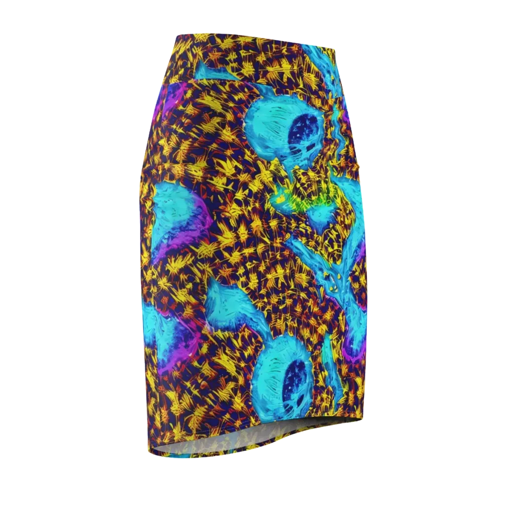 Wildfire Waters on Pencil Skirt — Front Side