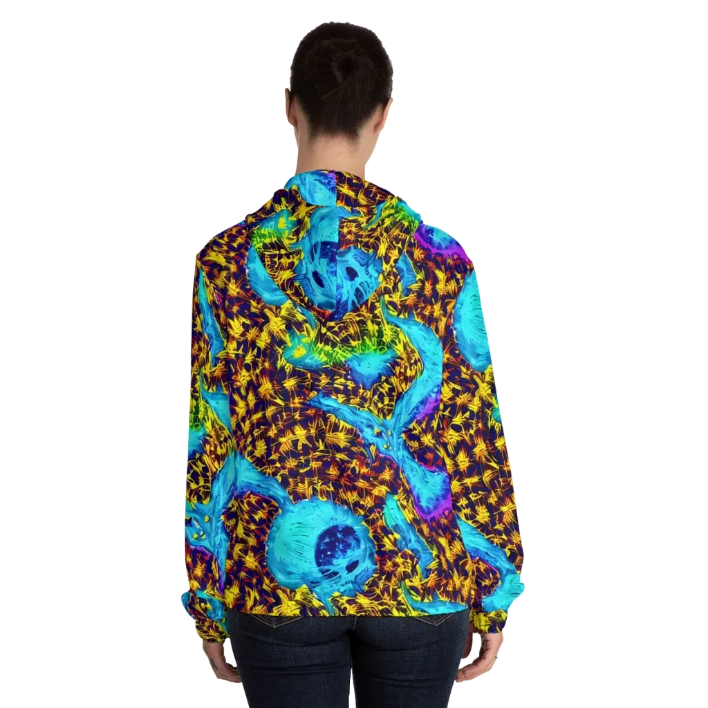 Wildfire Waters on Women's Full-Zip Hoodie — Back On Person
