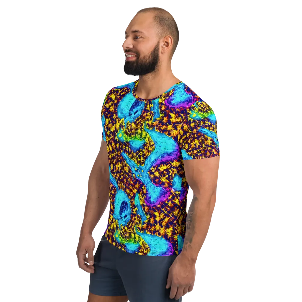 Wildfire Waters on Men's Athletic T-Shirt — Left